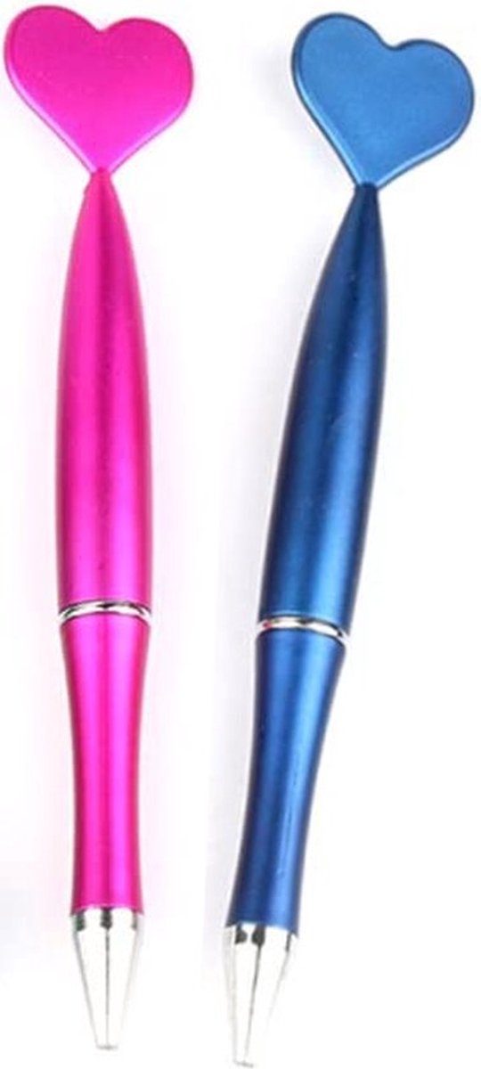 Pen met Hartje | Lightfight Balpen 14 cm | 2 Hartjespennen